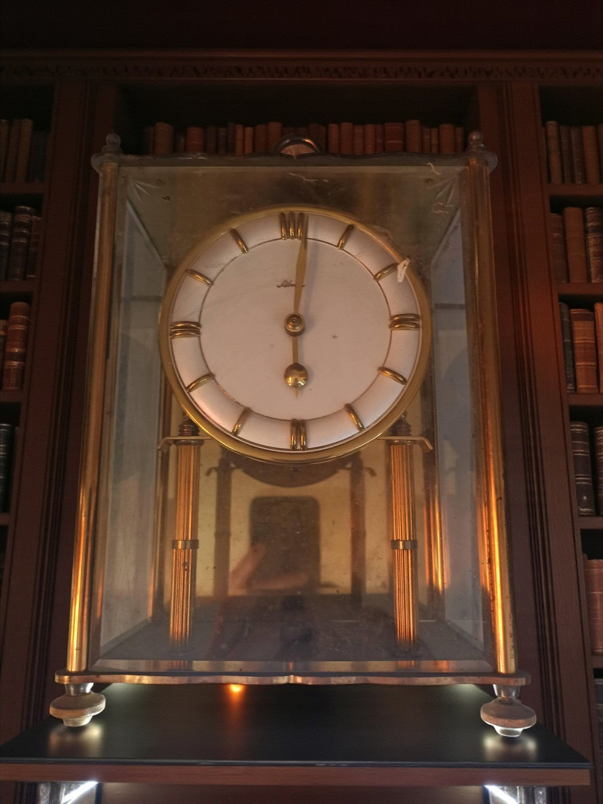 Pendule ancienne vitrine dorée à restaurer style vintage rétro déco horloge