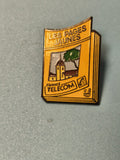 Vintage pin's Les Pages Jaunes France Télécom jaune logo livre ancien pub