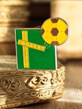 Pin's Football Sonzay vintage rétro émaillé vert jaune club sport ancien