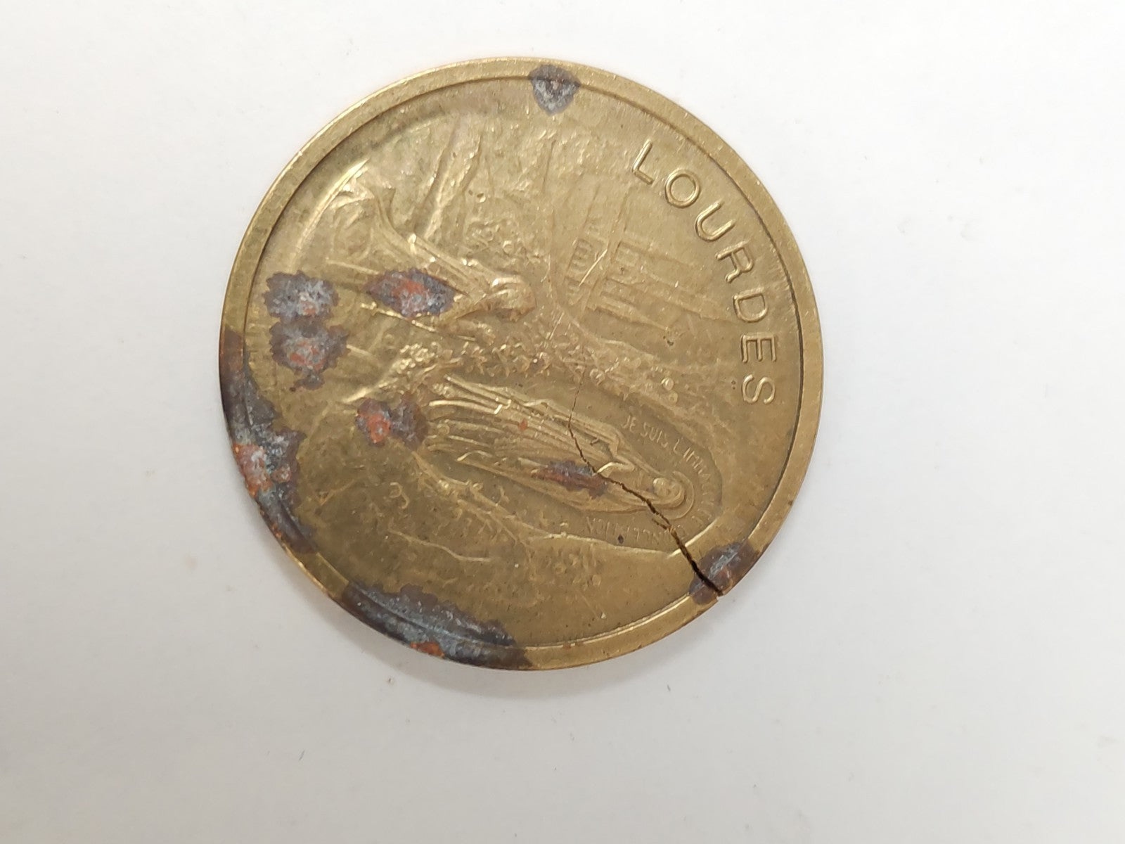 Pièce commémorative Lourdes souvenir religieux France authenticité garantie