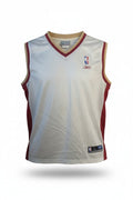 Maillot NBA Reebok blanc bordeaux homme logo mesh basketball M