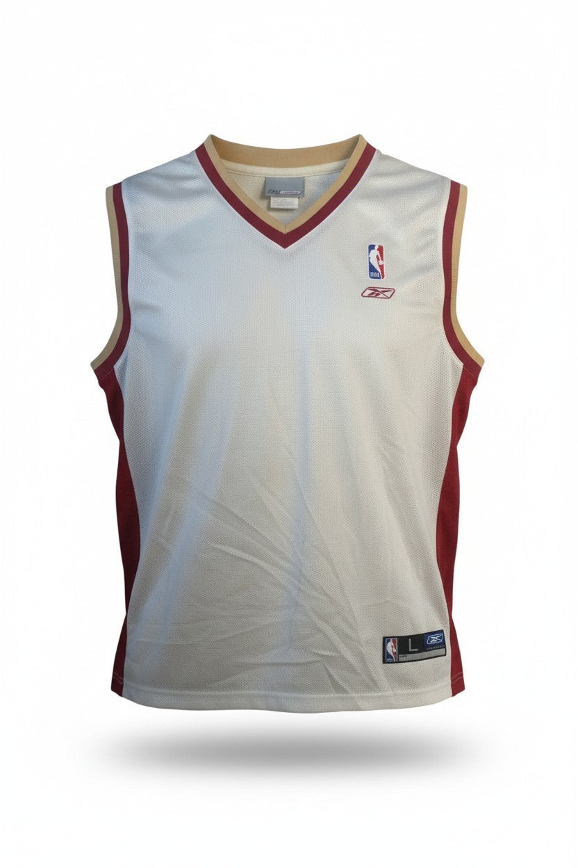 Maillot NBA Reebok blanc bordeaux homme logo mesh basketball M