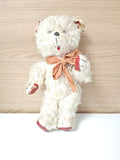 Ancien ours mécanique vintage à remontoir clé, peluche rétro fonctionnelle colle