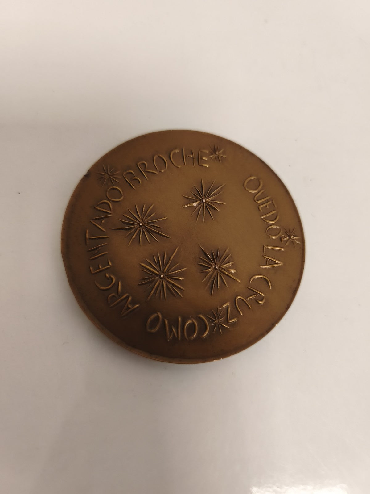 Médaille bronze Banque Française Italienne Amérique Sud 50 ans décor étoiles