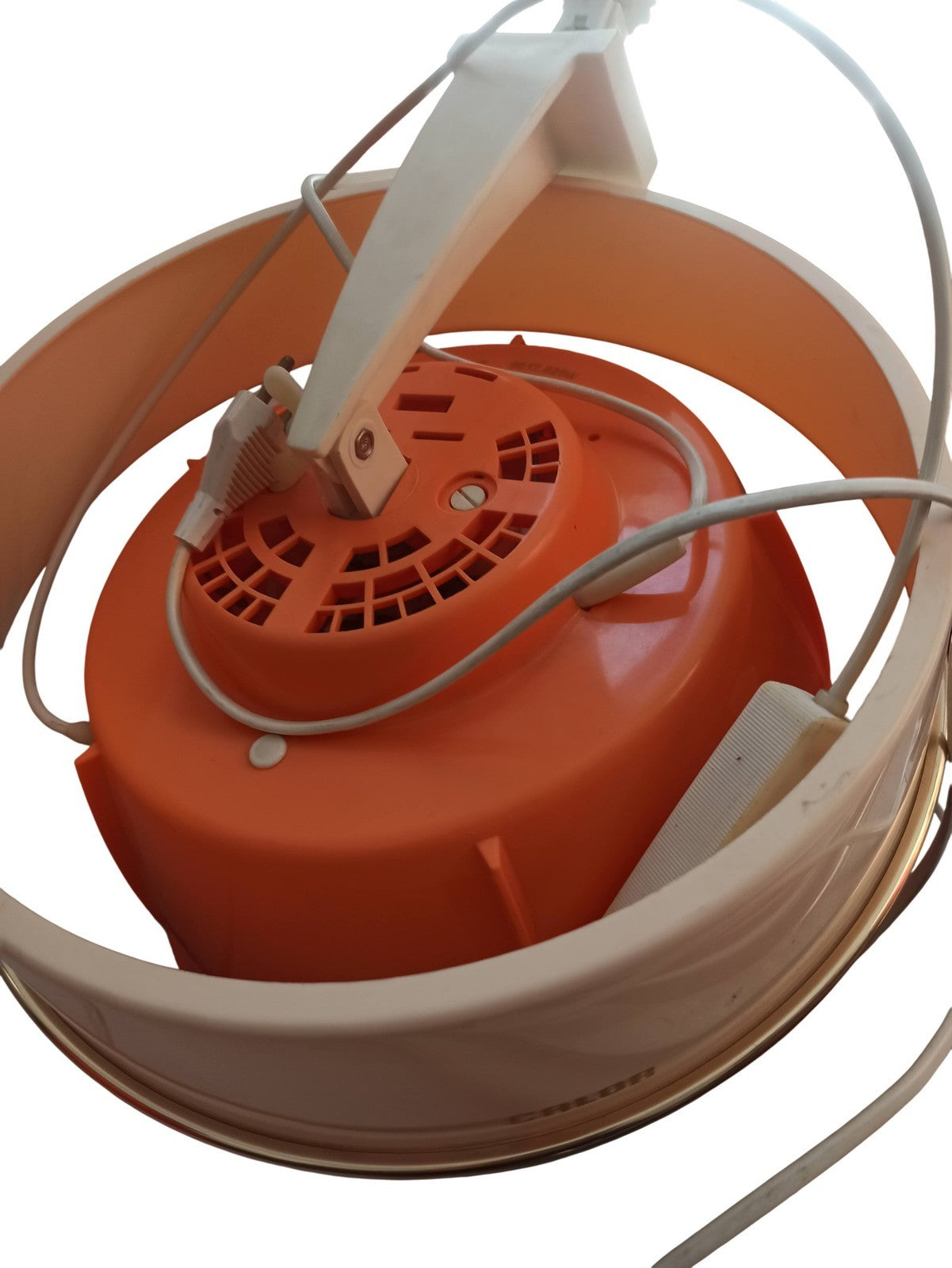 Casque sèche-cheveux vintage Calor Multi-Matic rétro coiffeuse orange crème