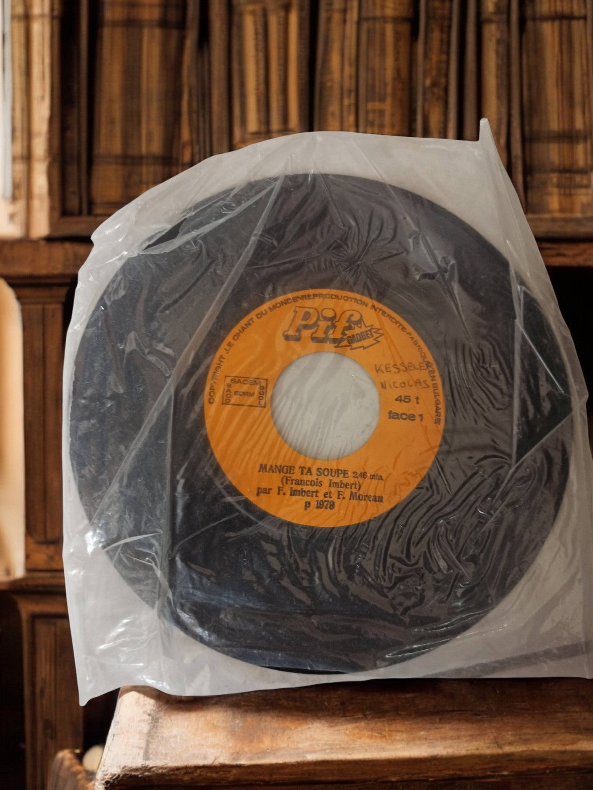 Disque vinyle 45 tours Pif Gadget Mange ta soupe vintage années 70 rétro