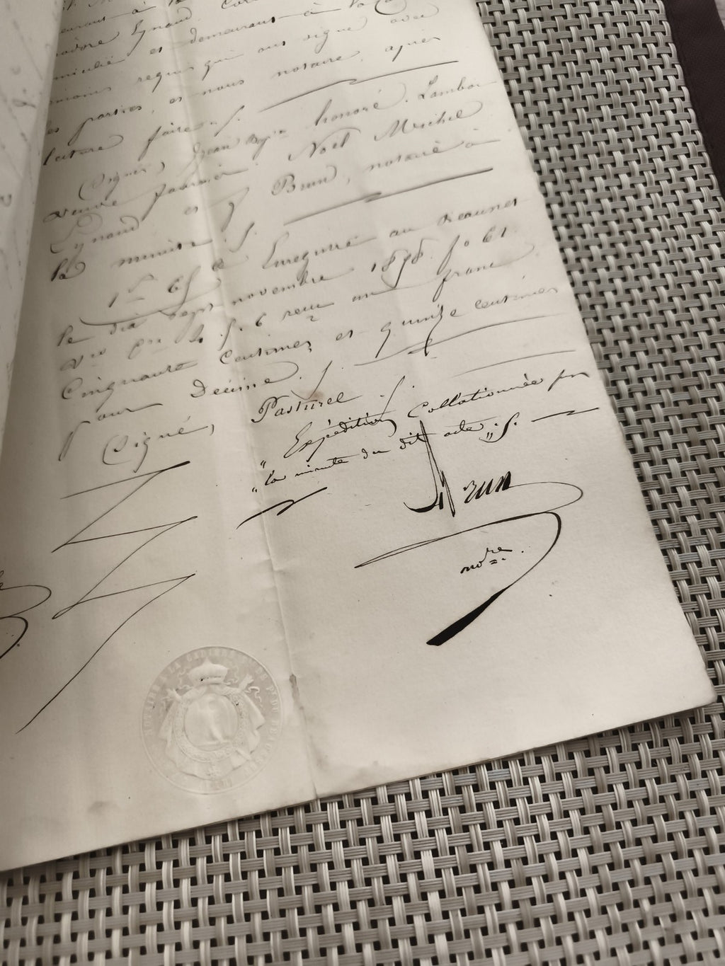 Ancien document manuscrit jugement 19e siècle Lafarge archives justice