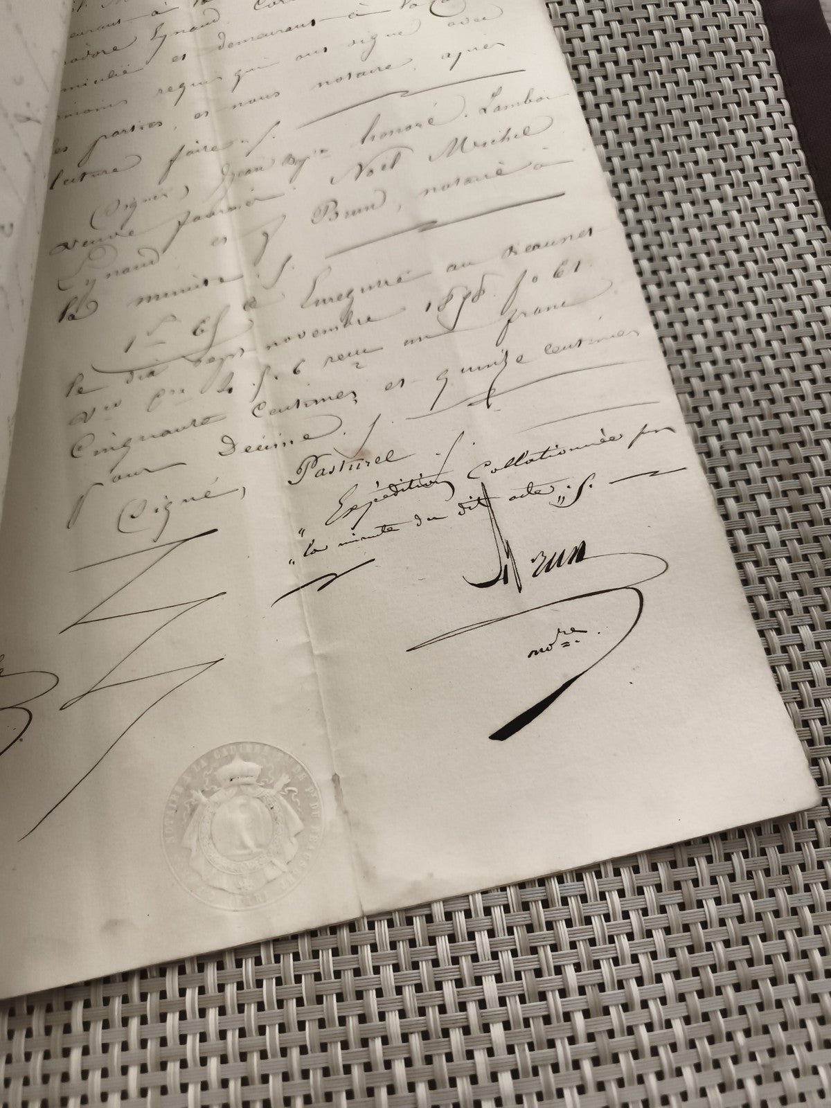 Ancien document manuscrit jugement 19e siècle Lafarge archives justice