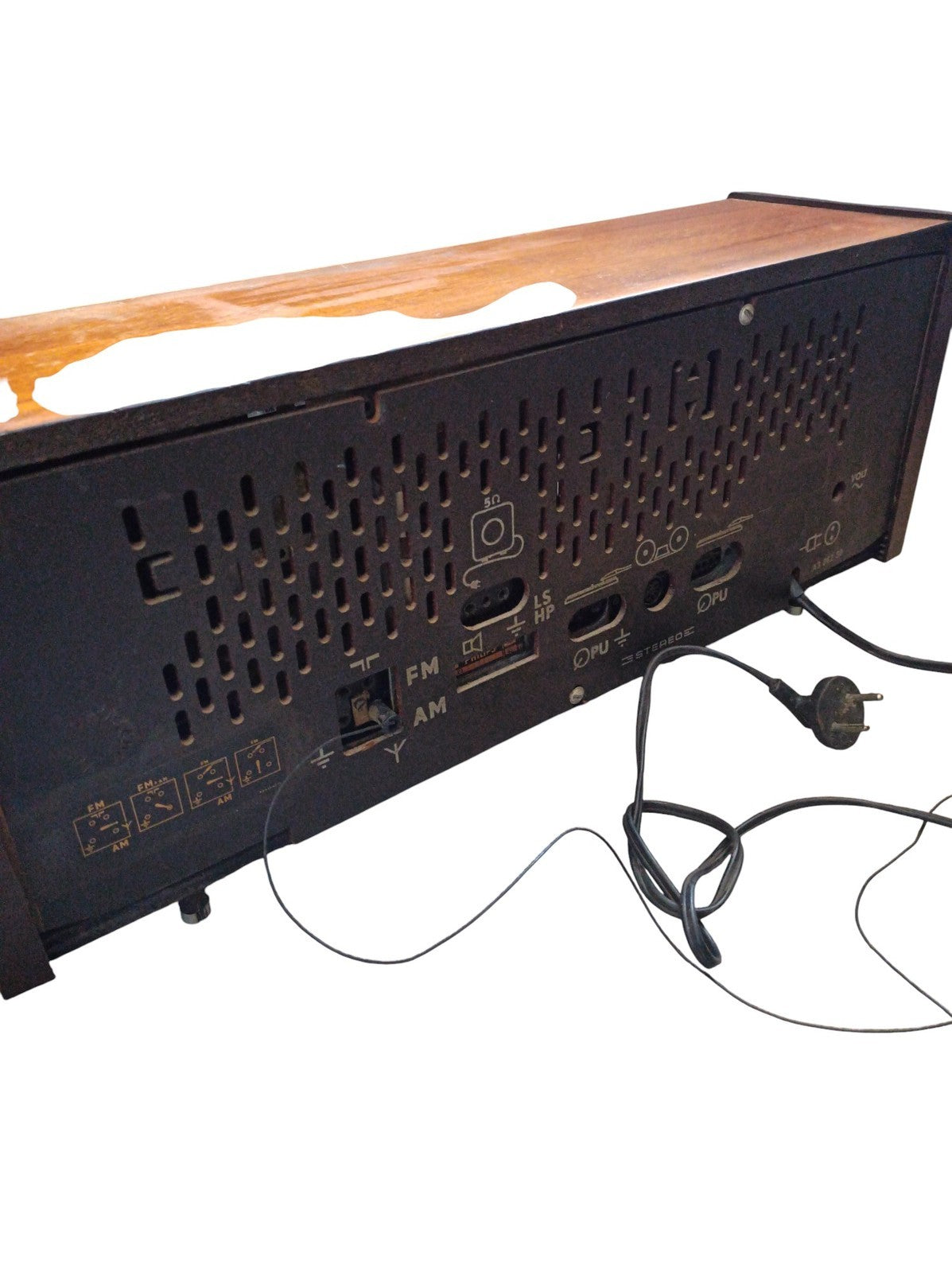 Radio vintage PHILIPS multibandes bois bakélite années 50/60 ancien poste TSF