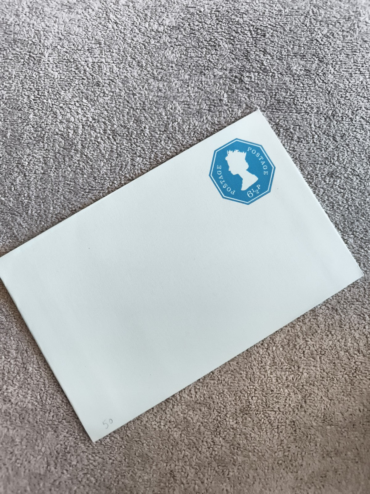 Entier postal Royaume-Uni 6½p bleu silhouette reine enveloppe philatélie