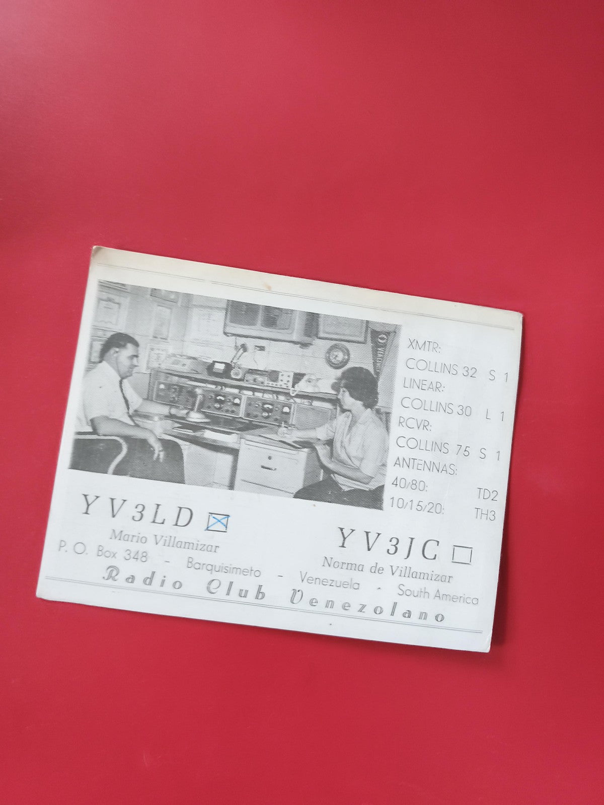 Carte radio QSL Radio Club Venezuelano Barquisimeto Venezuela radioamateur