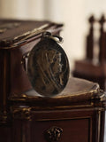 Pendentif religieux ancien Vierge profil, finition bronze, vintage catholique