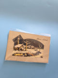 Carte postale ancienne italienne vintage avec timbre époque coloniale, oblitérée