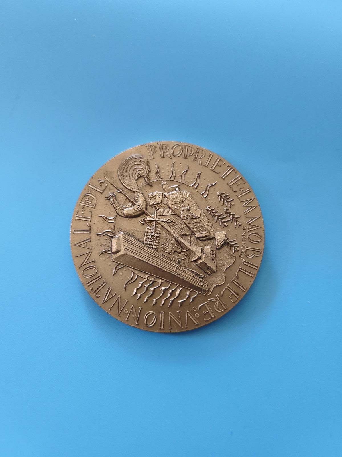 Ancienne médaille propriété immobilière vintage collection rétro authentique déc