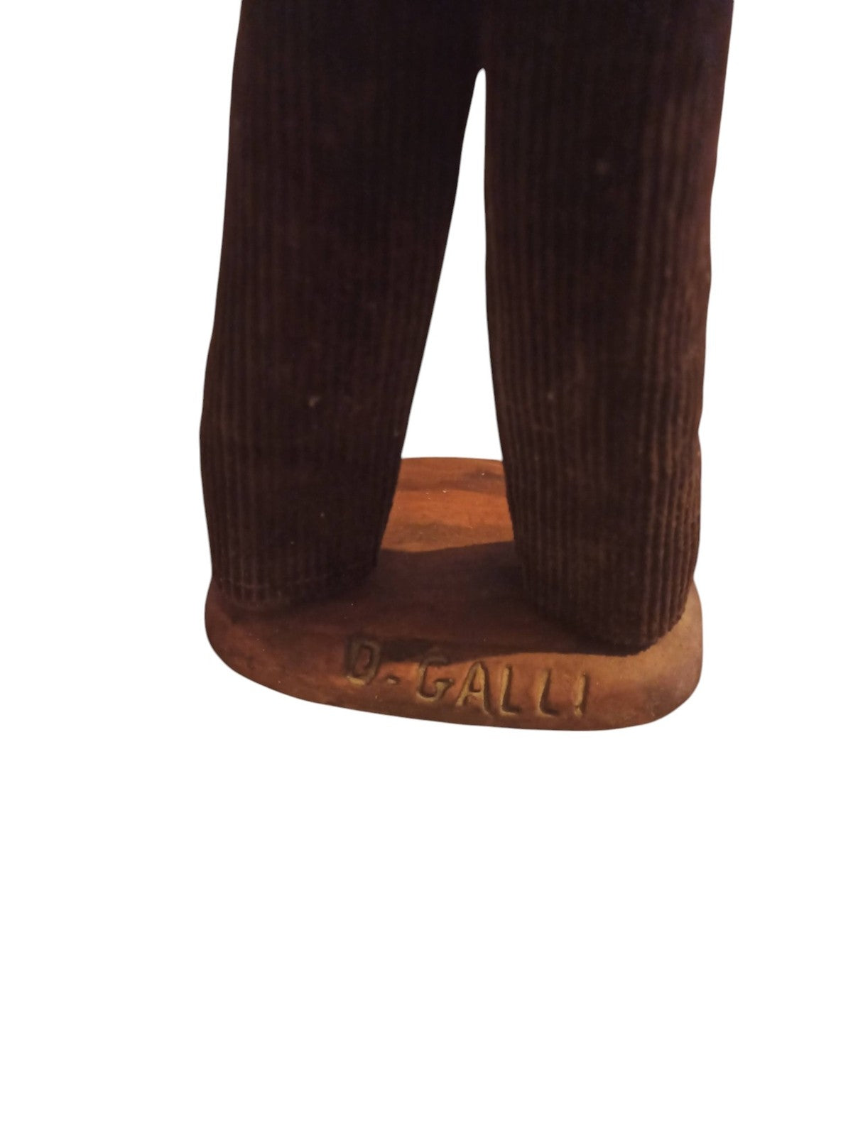 Santon ancien Provence signé Galli argile 25cm figurine homme avec fagot