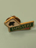 Pin's vintage Tapis Vert jeu de cartes émaillé vert doré collection casino