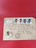 Enveloppe affranchie timbres Maroc portrait homme chéchia, cachets visibles