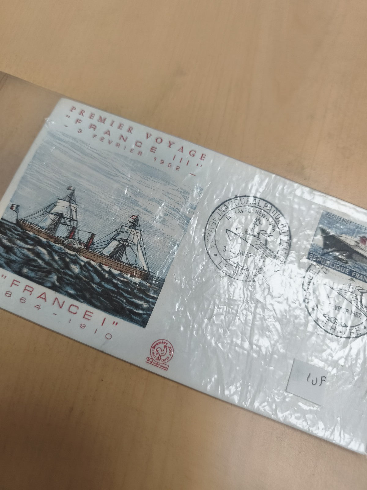 Enveloppe Premier Voyage France III 1962 paquebot timbre philatélie