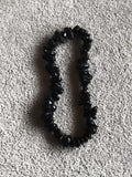Bracelet pierres naturelles noires perles irrégulières élastique style minéral
