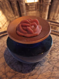 Miniature parfum vintage Diana Da Silva flacon bleu bouchon fleur rose