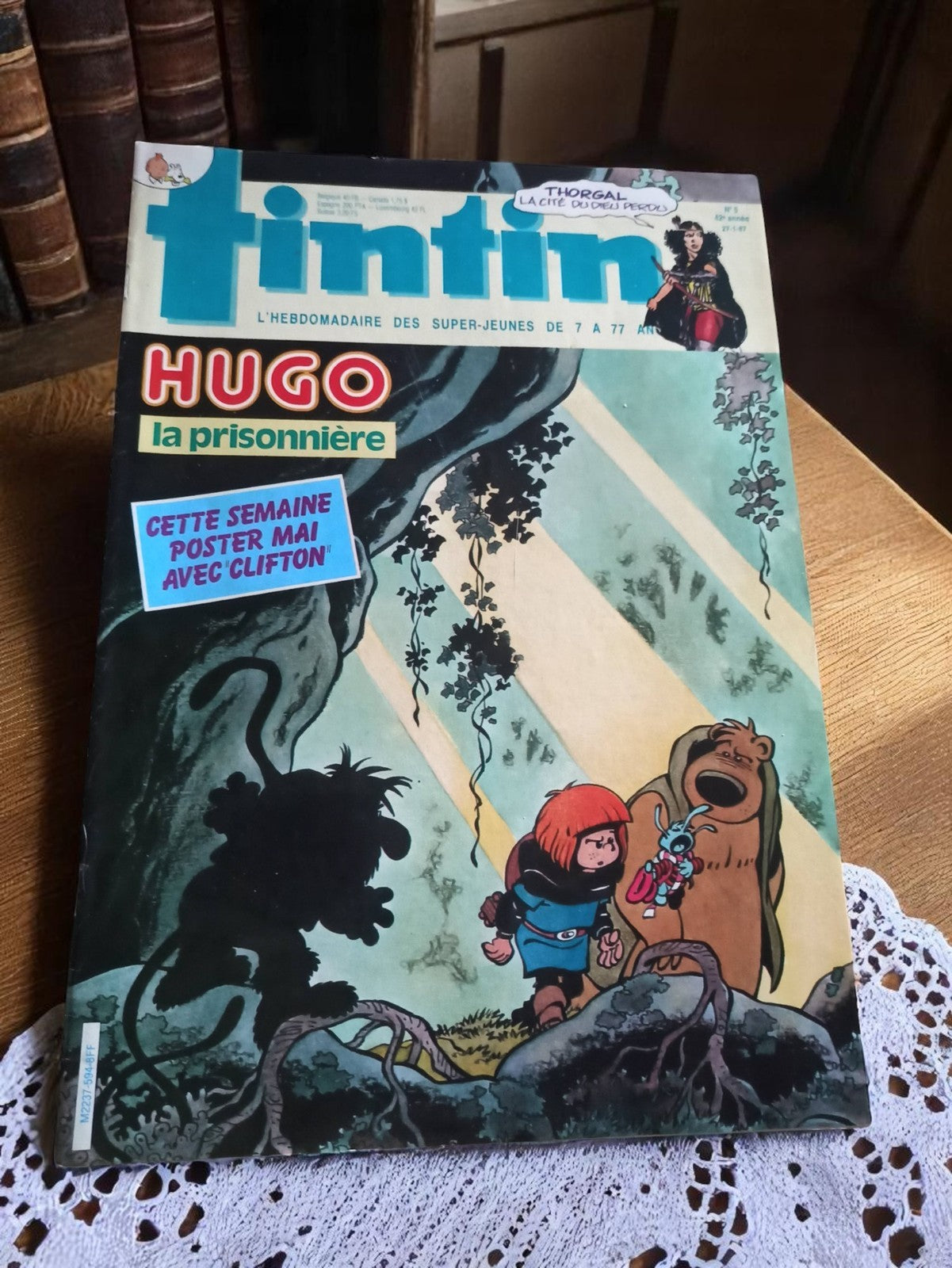 Magazine Tintin vintage rare – Thorgal, Hugo la prisonnière, années 80