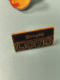 Pin's vintage Loto "Simple" rectangulaire noir doré ancien collection