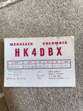 Carte QSL radio ancienne HK4DBX Colombie Medellin 1976 radioamateur vintage