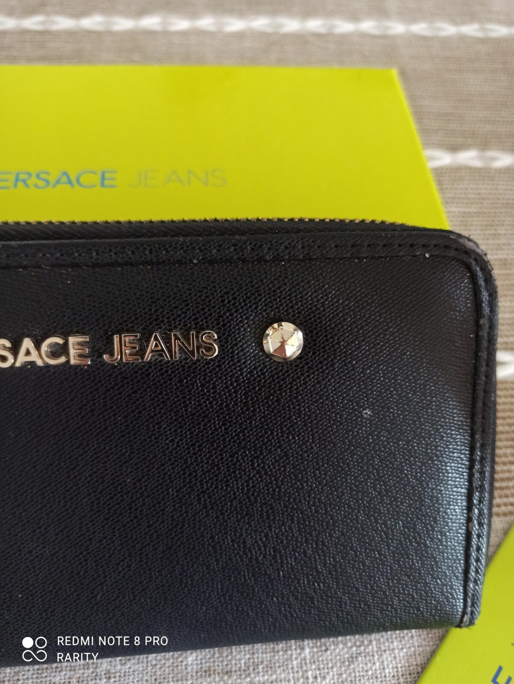 Portefeuille femme Versace Jeans noir zippé avec boîte et étiquette d?origine