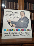 Disque vinyle RIGAUDRIOLES Jean Rigaux sketches ancien vintage Arbois