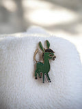 Broche rétro Vert Baudet âne vert, badge publicitaire vintage ancien