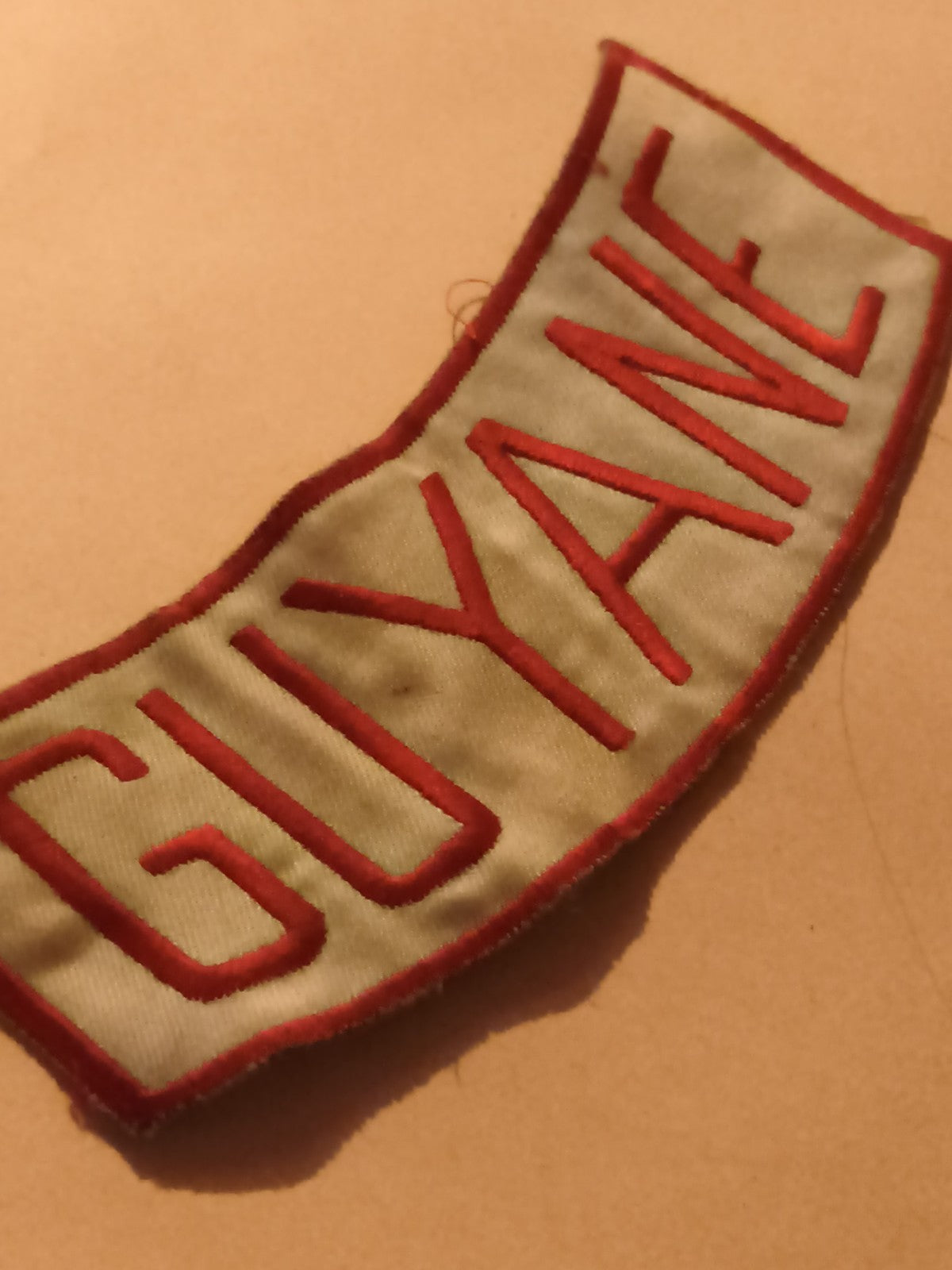 Écusson ancien brodé GUYANE insigne textile vintage patch armée