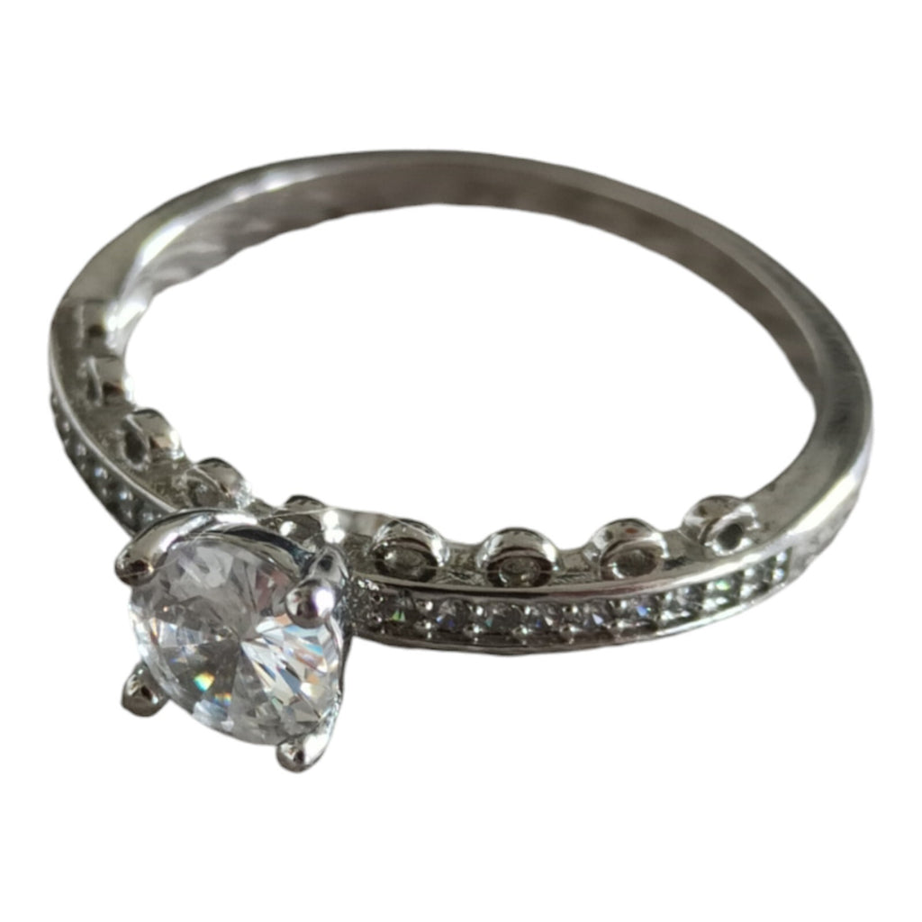 Bague fantaisie strass design élégant taille 63 pierre centrale