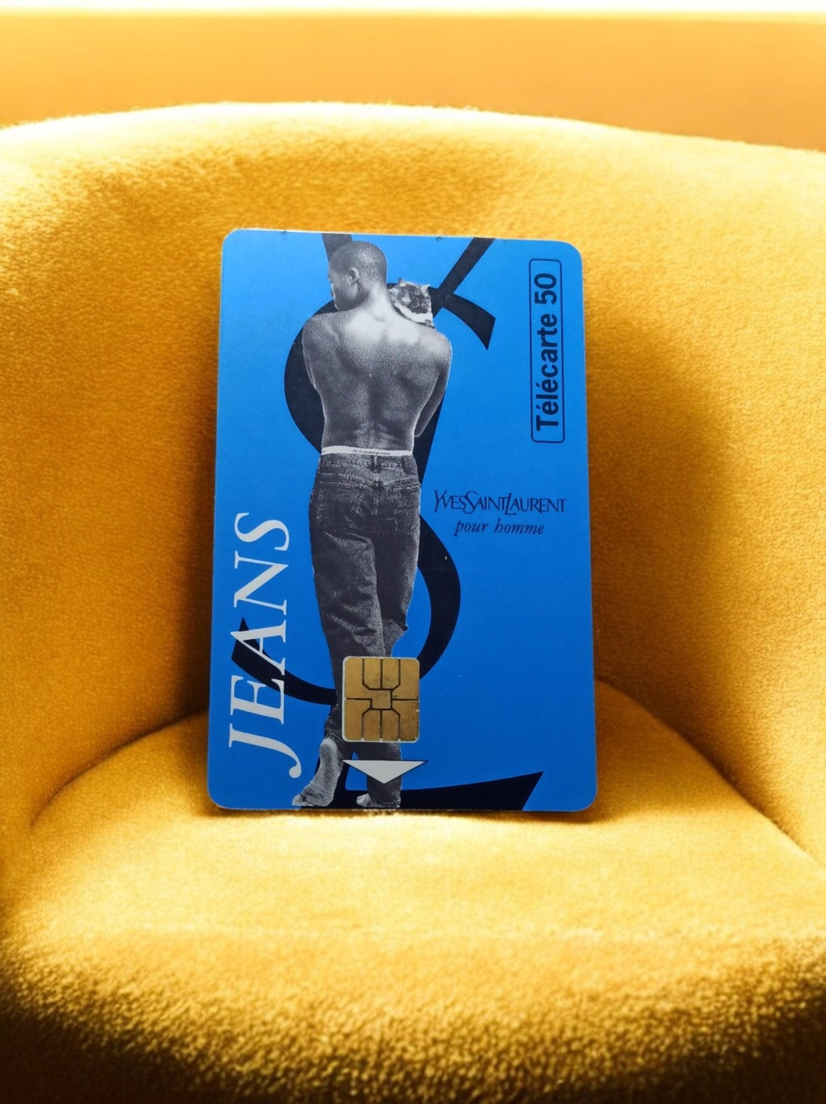 Télécarte 50 unités Yves Saint Laurent Jeans vintage carte téléphonique