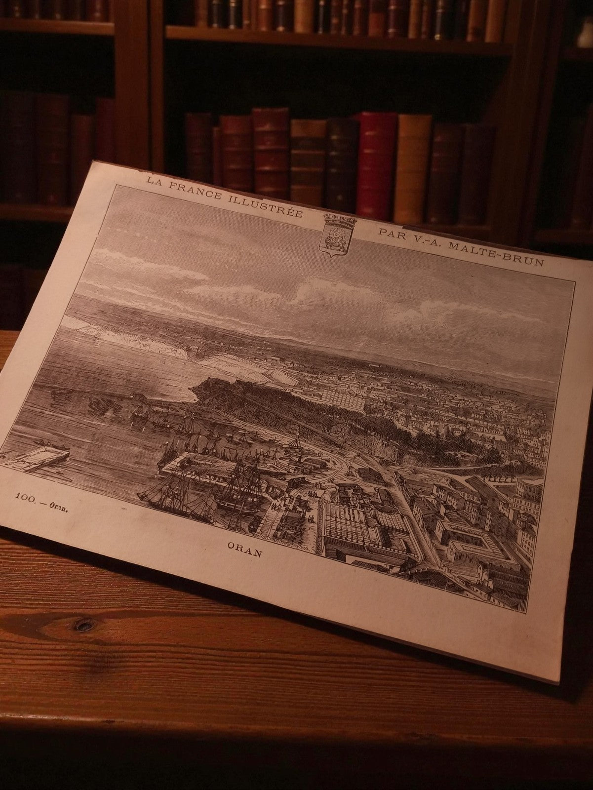 Gravure ancienne Oran La France Illustrée Malte-Brun vintage art déco