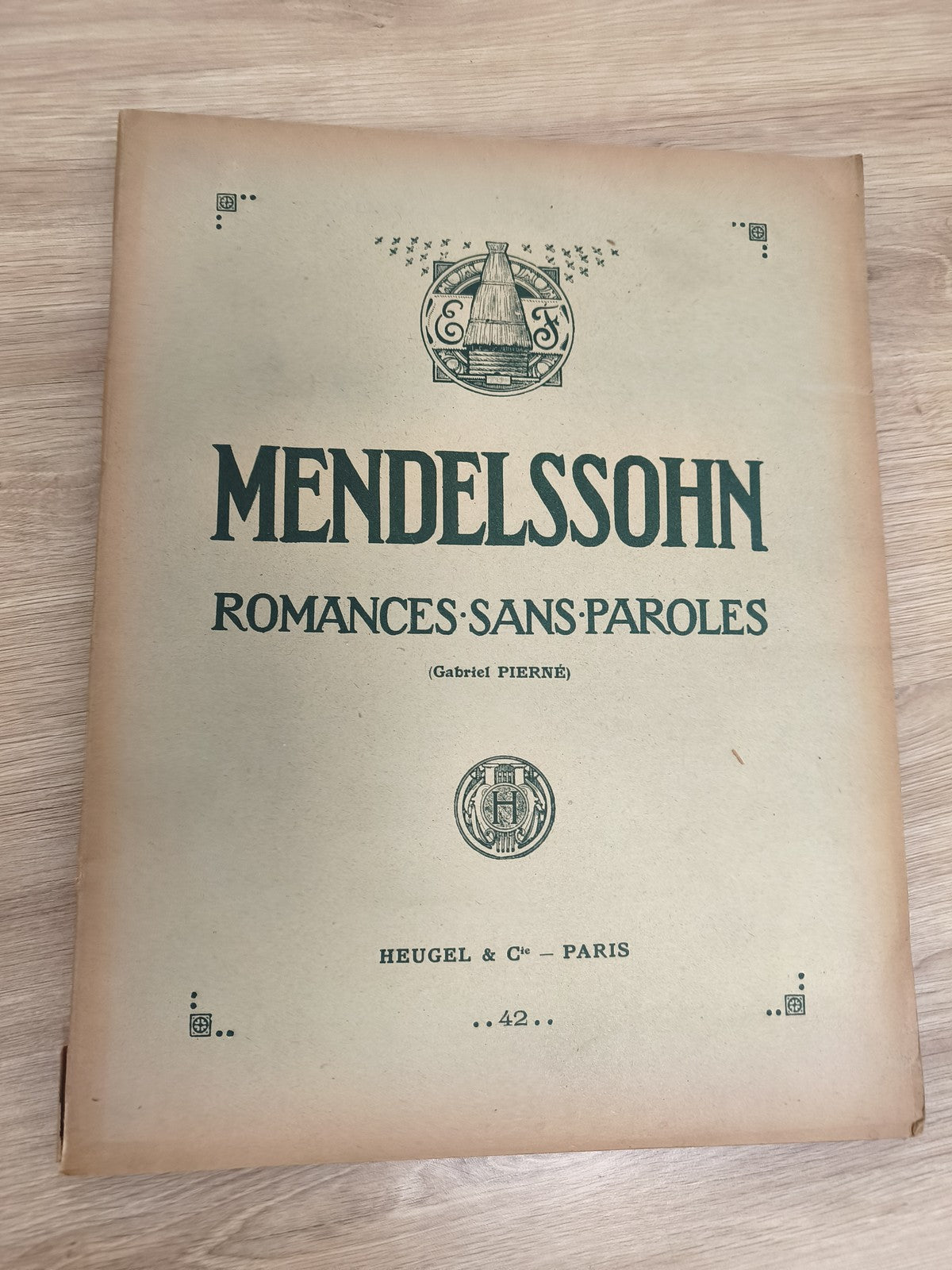 Ancien livre partitions violon piano Mendelssohn Romances sans paroles Heugel