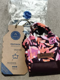 Mini pochette Cabaia motif floral violet rose neuf mini pouch accessoire