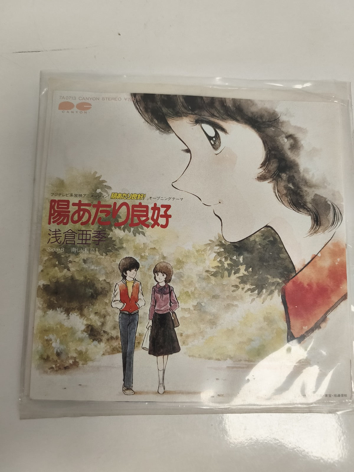 Vinyle 45 tours japonais vintage Yasuko Asakura Canyon anime recto illustré