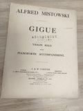 Ancien livre partitions violon piano Mistowski Gigue 1918 vintage collection