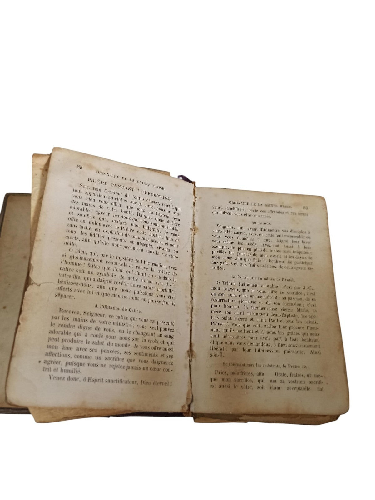 Missel ancien paroissien 1880, couverture noire, fermoir métal, vintage