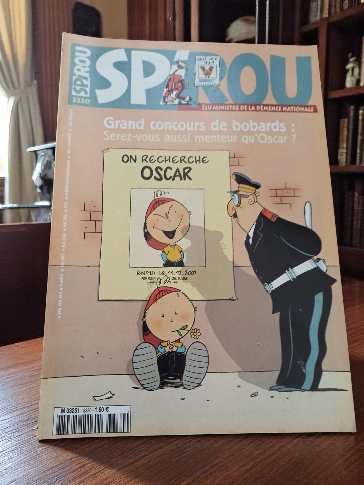 Magazine Spirou n°3330 ancien – Couverture Oscar – vintage BD hebdo