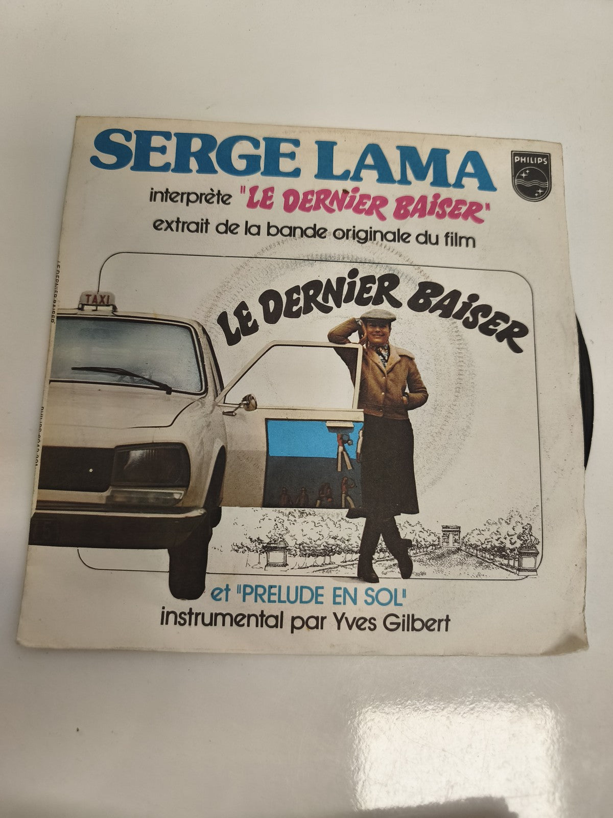 Vinyle 45 tours Serge Lama Le Dernier Baiser Philips BOF film pochette illustrée