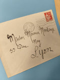Ancienne enveloppe oblitérée 1937 philatélie vintage France Lyon (Ref 6)
