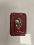 Insigne militaire 2e RG ancien, émail, blason casque, croix de Lorraine