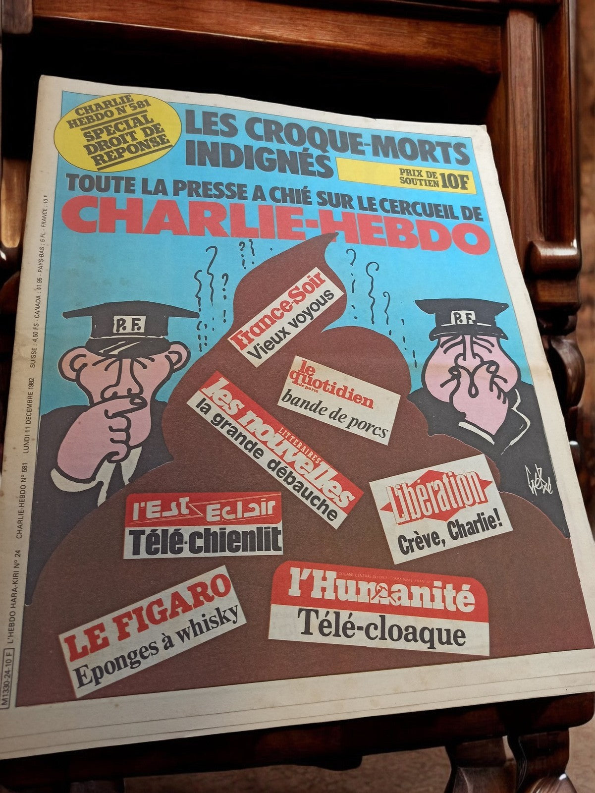 Ancien journal Charlie Hebdo n°581 années 70 satire presse vintage rétro