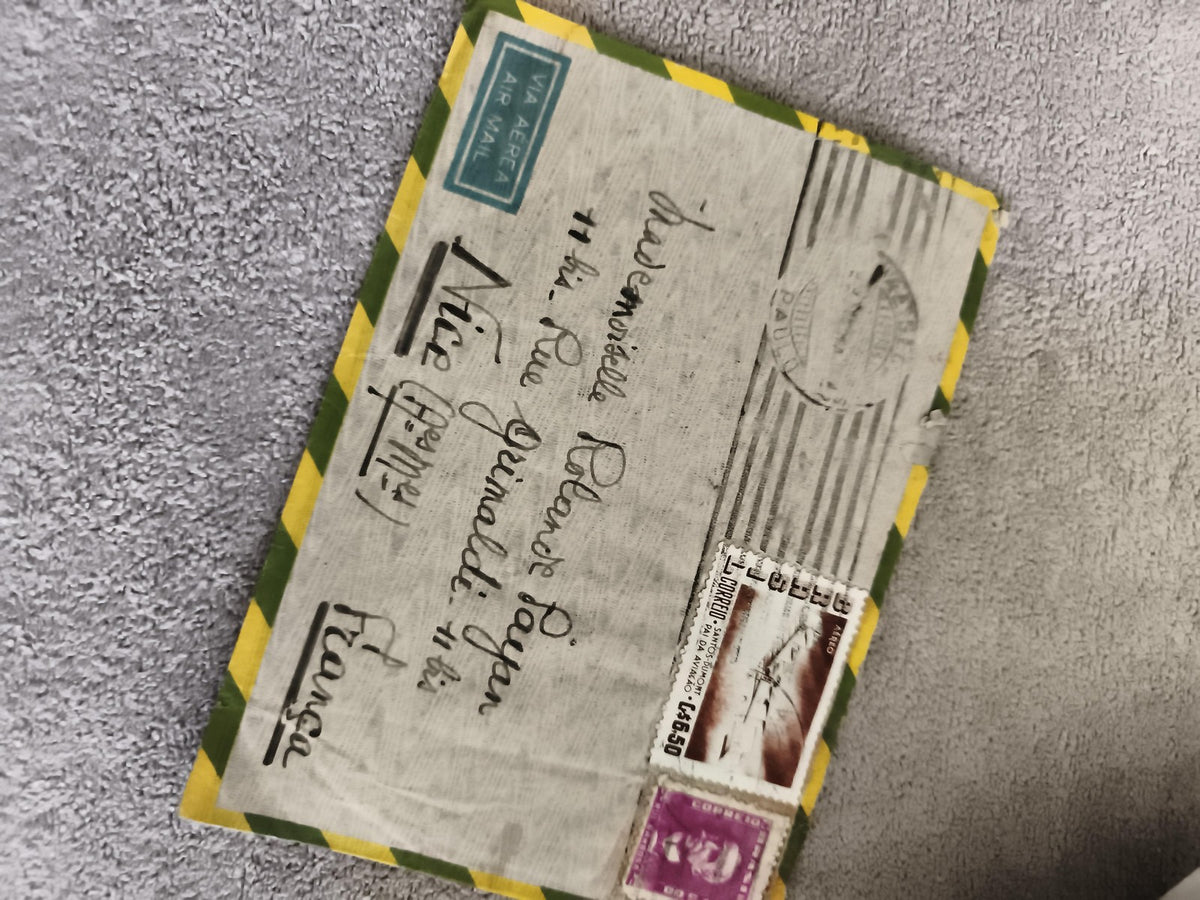 Lettre avion affranchie timbres Italie Nice philatélie airmail aviation