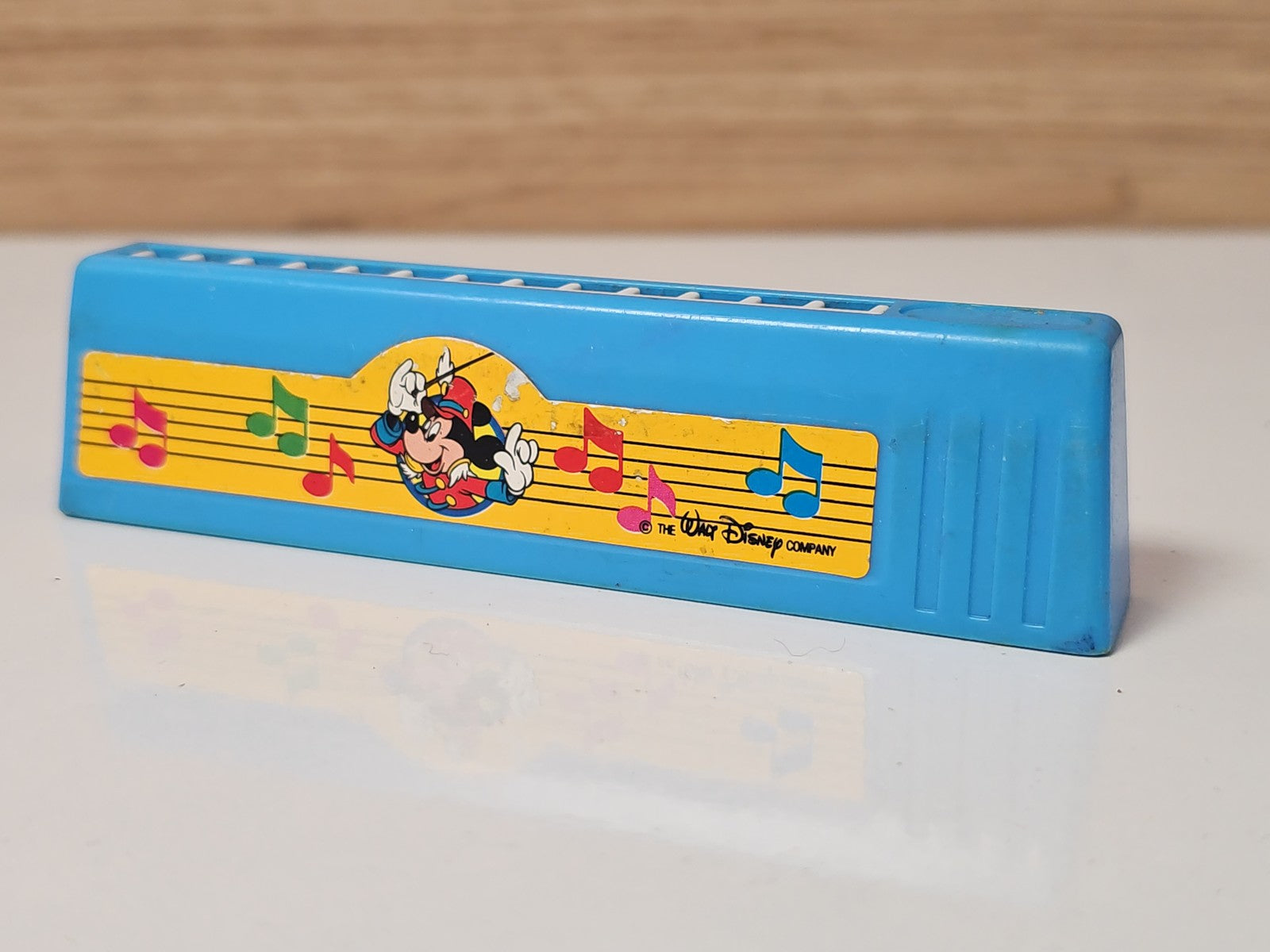 Harmonica vintage Mickey Mouse Bontempi bleu ancien jouet rétro Disney enfant 3+
