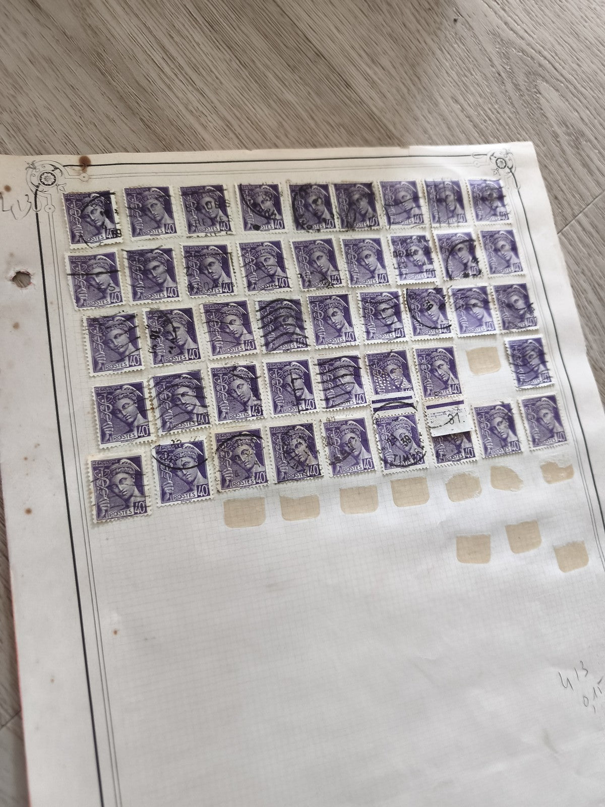 Gros lot timbres anciens Marianne violet 40c oblitérés philatélie étude