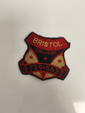 Écusson brodé BRISTOL COLLEGE vintage rouge or, badge ancien blason patch