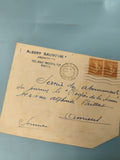 Ancienne enveloppe oblitérée début XXe Paris philatélie timbres 25c (Ref 6)