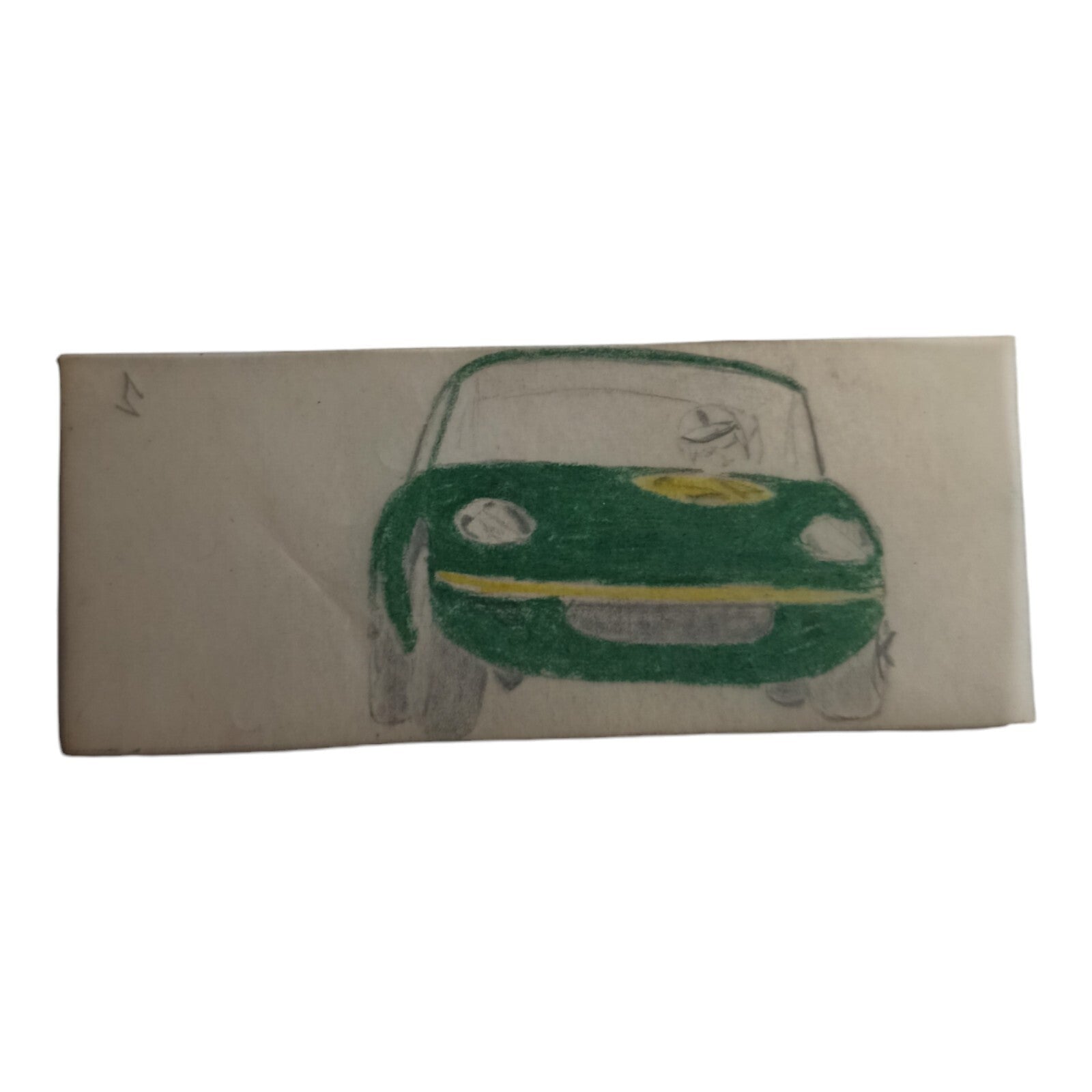 Dessin original calque voiture verte Scalextric Dinky Toys vintage rare
